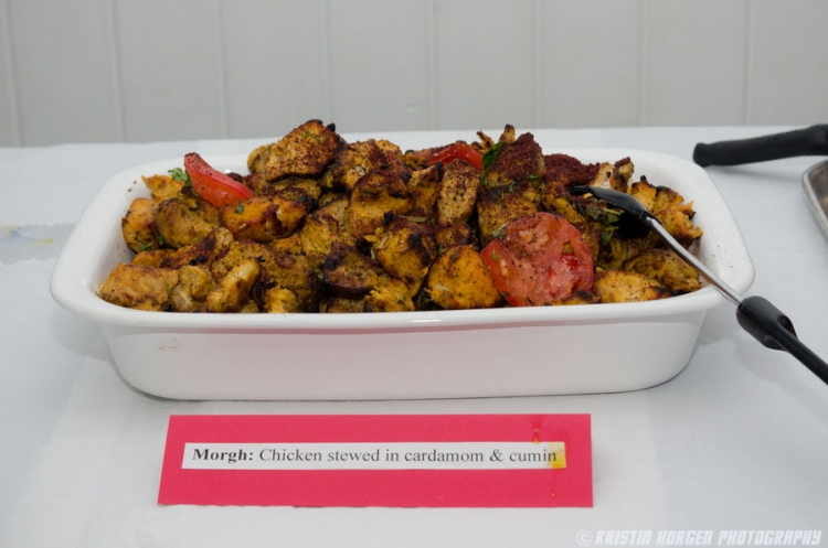 Kabultec 2016 benefit dinner. Morgh: Chicken stewed in cardamom & cumin