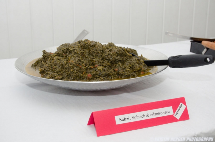Kabultec 2016 benefit dinner. Sabzi: Spinach & cilantro stew