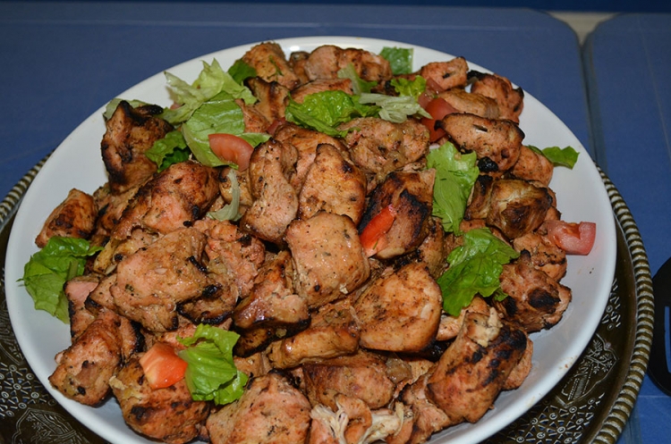 Afghan dish from the event: chicken kebab.